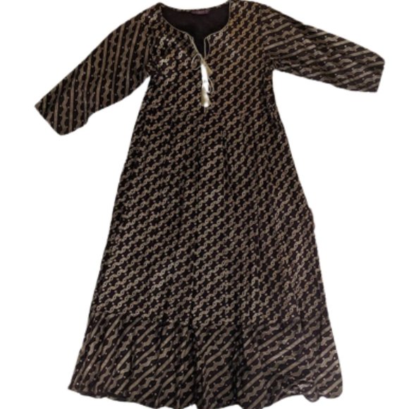 Brown and Gold Authentic Indian Dress XL NWOT NEW - Picture 1 of 8